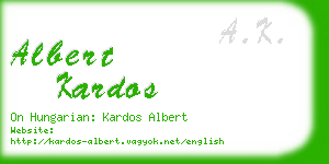 albert kardos business card